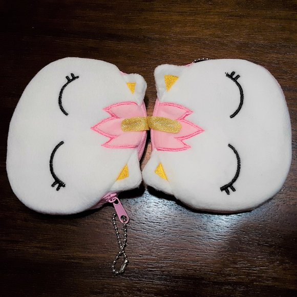 SALE! New Cute Plush Unicorn Coin Purse/Bag Tag - Picture 3 of 4